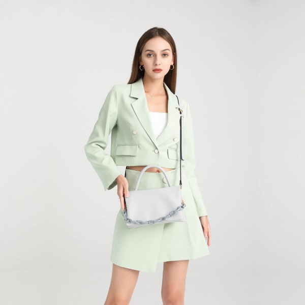 LB2122 - Miss Lulu Personality Versatile Chain Handbag Crossbody Bag - Black