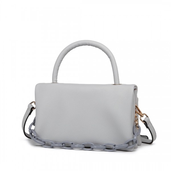LB2122 - Miss Lulu Personality Versatile Chain Handbag Crossbody Bag - Grey