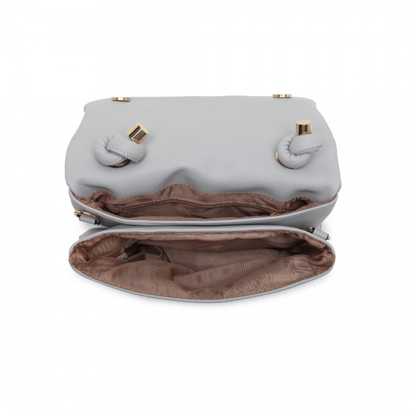 LB2122 - Miss Lulu Personality Versatile Chain Handbag Crossbody Bag - Grey