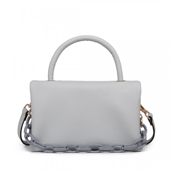 LB2122 - Miss Lulu Personality Versatile Chain Handbag Crossbody Bag - Grey