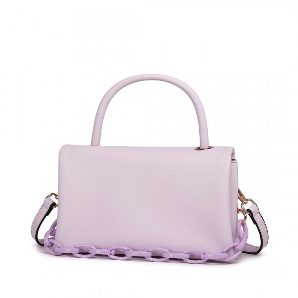LB2122 - Miss Lulu Personality Versatile Chain Handbag Crossbody Bag - Purple