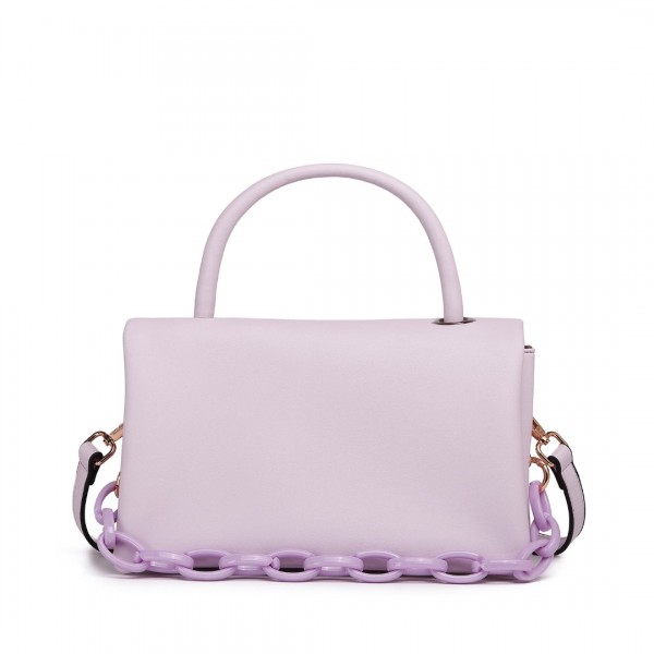 LB2122 - Miss Lulu Personality Versatile Chain Handbag Crossbody Bag - Purple