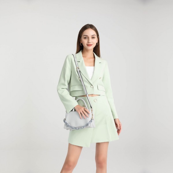 LB2122 - Miss Lulu Personality Versatile Chain Handbag Crossbody Bag - Purple