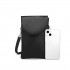 LB2140 - Miss Lulu Touch Screen Genuine Leather Small Crossbody Bag - Black