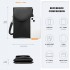 LB2140 - Miss Lulu Touch Screen Genuine Leather Small Crossbody Bag - Black