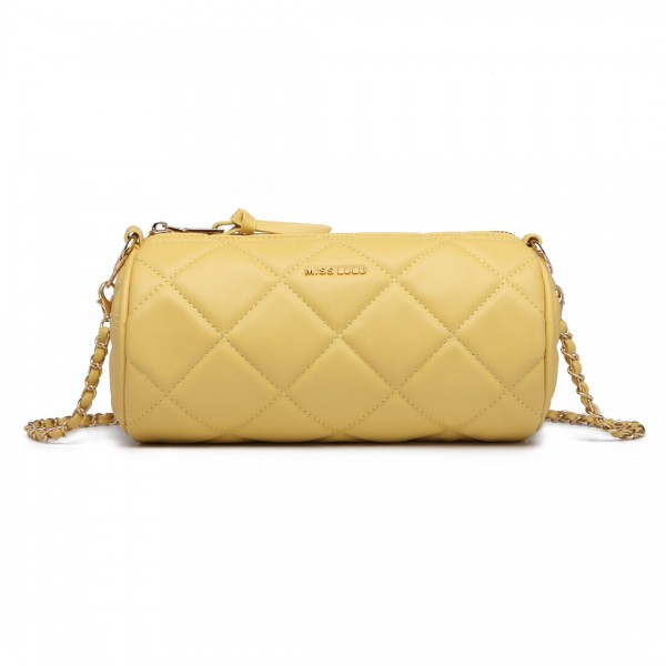 LB2241 - Miss Lulu Cylindrical Lightweight Cross Body Bag - Yellow