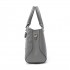 LB2341 - Miss Lulu Chic Quilted PU Leather Tote Handbag With Bow Accents - Grey