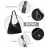 LD2364 - Miss Lulu Lightweight Chic Mesh Casual Shoulder Bag With Protective PU Accents - Black