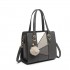 LG2051 - Miss Lulu Colour Block Cross-Body Handbag - Grey