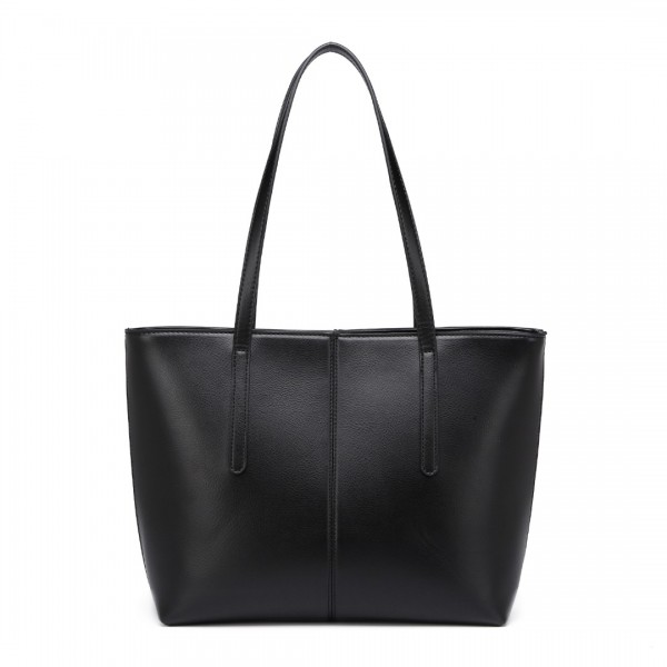 LG2062 - Miss Lulu Leder Einfach aussehen Zwanglos Tragetasche - Schwarz