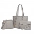 LG2110 - Miss Lulu 4 Piece Classic Sleek Handbag Set - Grey