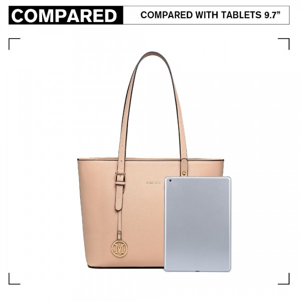 LG2110 - Miss Lulu 4 Piece Classic Sleek Handbag Set - Pink