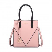 LG2255 - Miss Lulu Rectangular Soft Leather Cross Body Bag - Pink
