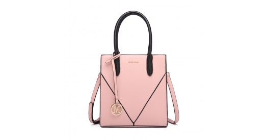 LG2255 - Miss Lulu Rectangular Soft Leather Cross Body Bag - Pink