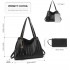 LG2339 - Miss Lulu Chic Embossed Tote With Tassel Detail And Card Pouch - Black