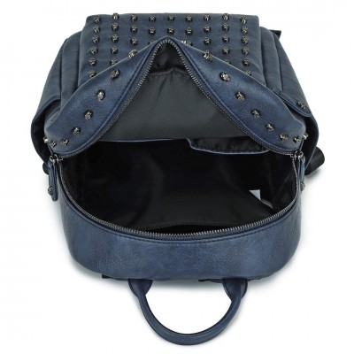 LG2414 - Miss Lulu Fashion PU Leather Skull Studded Backpack 