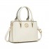 LG6865 - Miss Lulu Schultertasche in Leder-Optik mit Flechteffekt - Beige