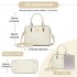 LG6865 - Miss Lulu Schultertasche in Leder-Optik mit Flechteffekt - Beige