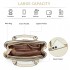 LG6865 - Miss Lulu Schultertasche in Leder-Optik mit Flechteffekt - Beige
