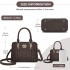 LG6865 - Miss Lulu Leather Look Weave Effect Shoulder Bag - Coffee