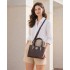 LG6865 - Miss Lulu Leather Look Weave Effect Shoulder Bag - Coffee