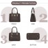 LG6865 - Miss Lulu Leather Look Weave Effect Shoulder Bag - Coffee