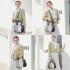LG6866 - Miss Lulu Handtasche mit Schleifenanhänger und Farbblock in Lederoptik - Schwarz