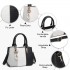 LG6866 - Miss Lulu Handtasche mit Schleifenanhänger und Farbblock in Lederoptik - Schwarz