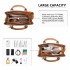 LG6866 - Miss Lulu Handtasche mit Schleifenanhänger und Farbblock in Lederoptik - Braun und Grau