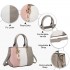 LG6866 - Miss Lulu Handtasche mit Schleifenanhänger und Farbblock in Lederoptik - Grau