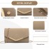 LH1756 - Miss Lulu Lederoptik Briefumschlag Unterarmtasche - Beige