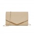 LH1756 - Miss Lulu Leather Look Envelope Clutch Bag - Khaki