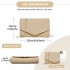 LH1756 - Miss Lulu Leather Look Envelope Clutch Bag - Khaki