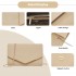 LH1756 - Miss Lulu Leather Look Envelope Clutch Bag - Khaki