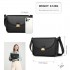 LH2109 - Miss Lulu Fashion Leather Commute Flap Small Square Bag - Black