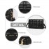 LH2202 - Miss Lulu Woven Texture Flap Leather Shoulder Bag - Black