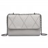 LH2253 - Miss Lulu Rhombus Flap Chain Shoulder Bag - Grey