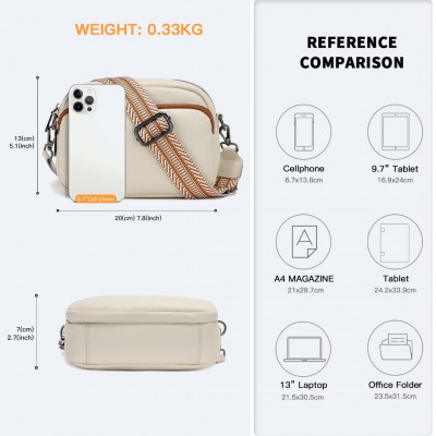 LH2418 - Miss Lulu Elegant Genuine Leather Crossbody Shoulder Bag
