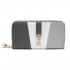 LP2030 - Miss Lulu Tri Colour Women's Leather Look Purse - Grey And White