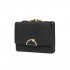 LP2335 - Miss Lulu PU Leather Half-Circle Petal Clasp Wallet - Black