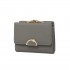 LP2335 - Miss Lulu PU Leather Half-Circle Petal Clasp Wallet - Grey