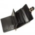 LP2336 - Miss Lulu PU Leather Leaf-Shaped Round Clasp Wallet - Black