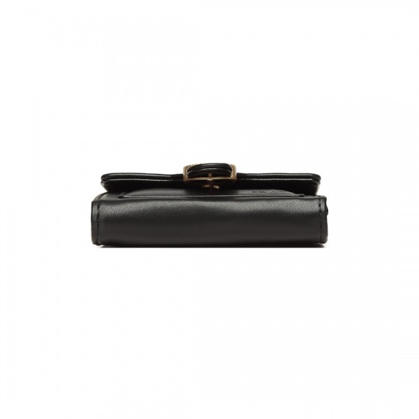 LP2336 - Miss Lulu PU-Leder Blattförmig  Rund Schließe Brieftasche - Schwarz