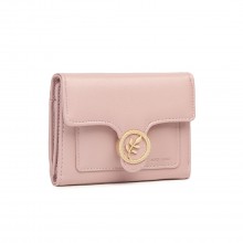 LP2336 - Miss Lulu PU-Leder Blattförmig  Rund Schließe Brieftasche - Rosa
