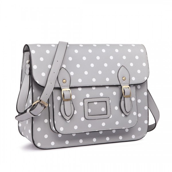 LT1665D2 MISS LULU PU SATCHEL TUPFEN GREY