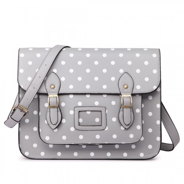 LT1665D2 MISS LULU PU SATCHEL TUPFEN GREY