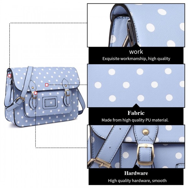 LT1665D2 MISS LULU PU SATCHEL TUPFEN BLAU