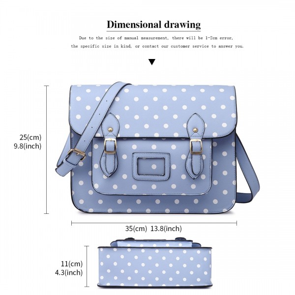 LT1665D2 MISS LULU PU SATCHEL TUPFEN BLAU