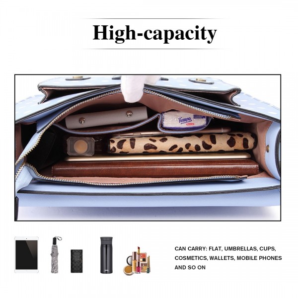 LT1665D2 MISS LULU PU SATCHEL TUPFEN BLAU