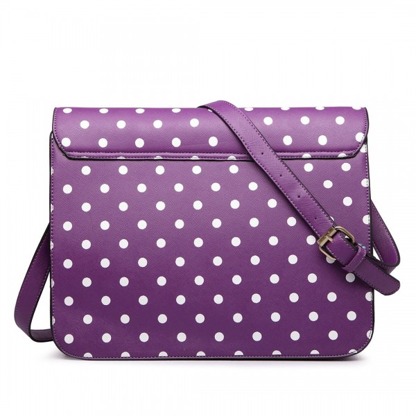 LT1665D2 MISS LULU PU SATCHEL TUPFEN PURPLE